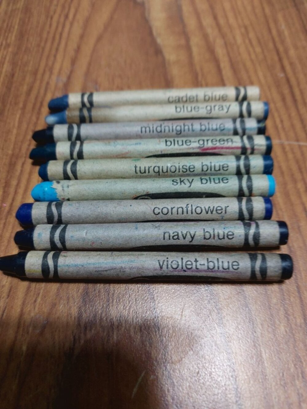 Crayola Crayons Binney & Smith Blue Shades Lot Of 9
